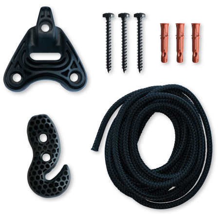 Višenamjenski set za pričvršćivanje viseće mreže La Siesta Uchycení sedačky Universal Rop crna