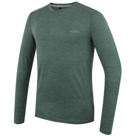 Muška majica MOOA MerinoSilk 160 long zelena green melange