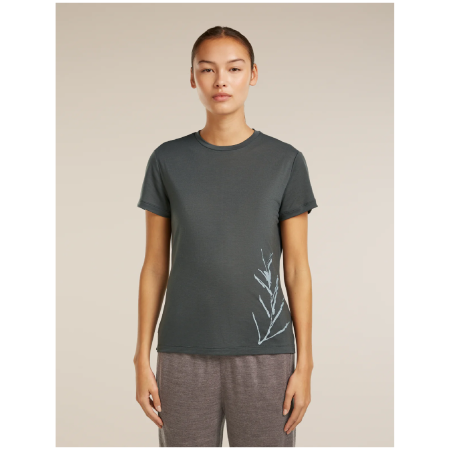 Ženska funkcionalna majica Icebreaker Merino Blend Core SS Tee Panax siva OBSIDIAN