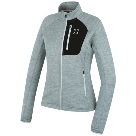 Ženska dukserica MOOA Nyore Grid 220 plava aqua melange