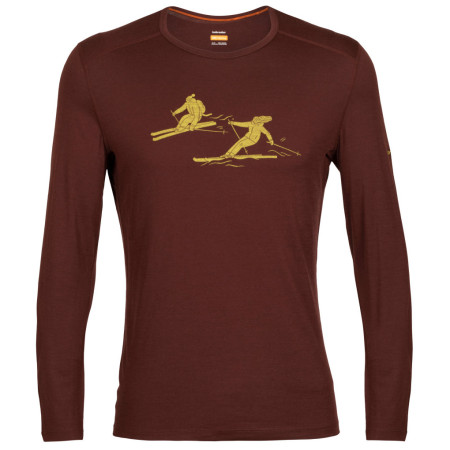 Muška majica Icebreaker 200 Oasis LS Crewe Last Run smeđa