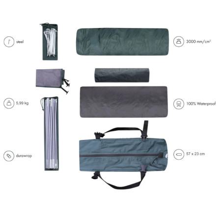 Šator s predsobljem Zulu Dome 3 Black Long