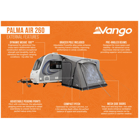 Šator za kamp prikolicu Vango Palma Air 260