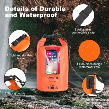 Vodootporna futrola Swissten WATERPROOF ORANŽOVÉ (10L)