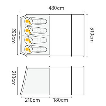 Obiteljski šator za 4 osobe Regatta Karuna 4