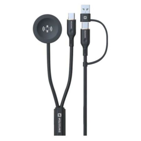 Kabeli za punjenje i sinhronizaciju Swissten Wireless magnetic charging cable 2in1 for Samsung Watch + USB-C 1,2 m