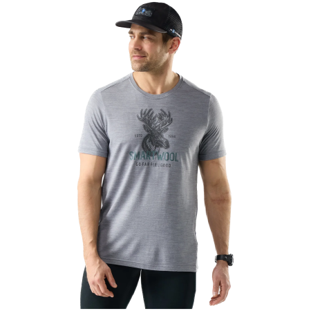 Muške funkcionalne majice Smartwool Men's Moose Mode Active Short Sleeve Gra