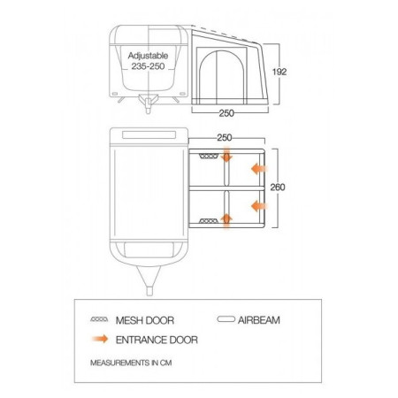 Šator za kamper Vango Balletto Air 260 Elements Shield