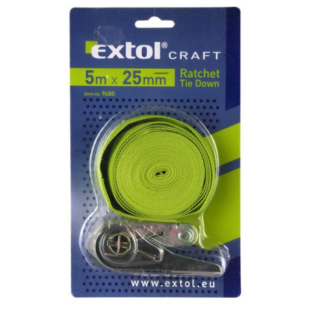 Stezni remen Extol Remen za prtljagu, čegrtaljka 5m x 25mm