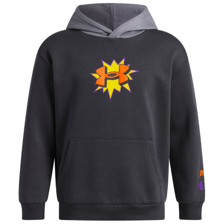 Dječja dukserica Under Armour UA B Rival FLC Graphics Hd Anthracite siva Anthracite / Titan Gray / Outrageous Orange
