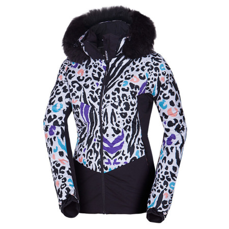 Ženska bunda za skijanje Northfinder Vivian bijela/crna