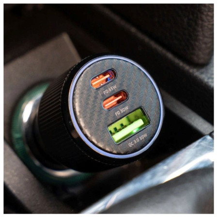 Adapter Swissten Car Charger 2x USB-C PD + USB-A, 95 W + cabel USB-C / USB-C, 1 m