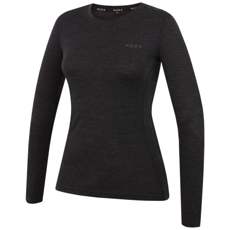 Ženska majica MOOA MerinoSilk 160 long crna black melange