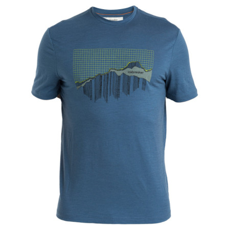 Muška majica Icebreaker Men Merino 150 Tech Lite III SS Tee Pinnacle Grid plava Dawn