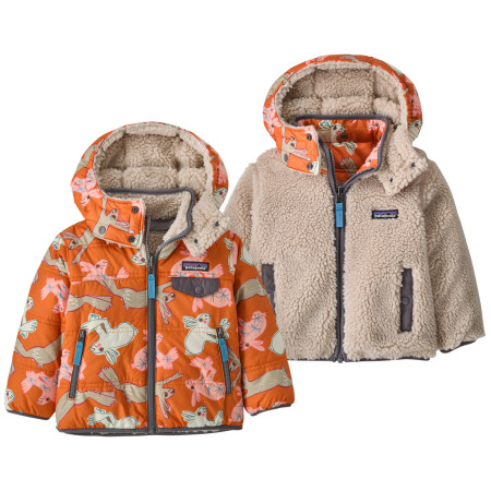 Dječja jakna Patagonia Baby Reversible Tribbles Hoody - BNLM narančasta/bež Bunny Life: Marigold