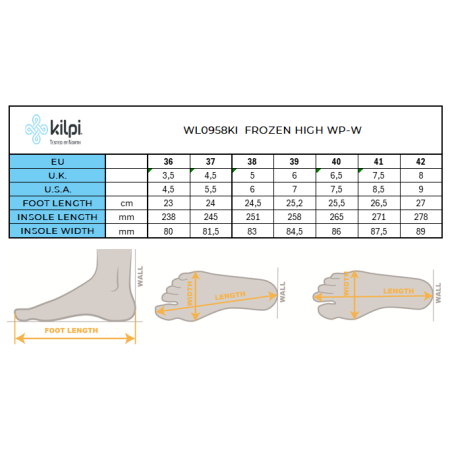 Ženske zimske gležnjače Kilpi Frozen High Wp-W