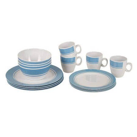 Set posuđa Bo-Camp Dinner set 16 bijela/plava blauw
