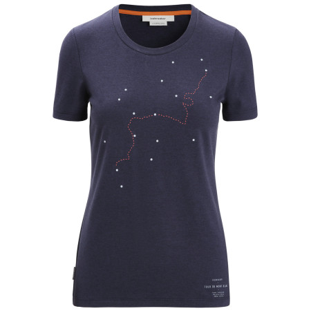 Ženska majica Icebreaker Central Classic SS Tee Tour du Mont Blanc tamno plava