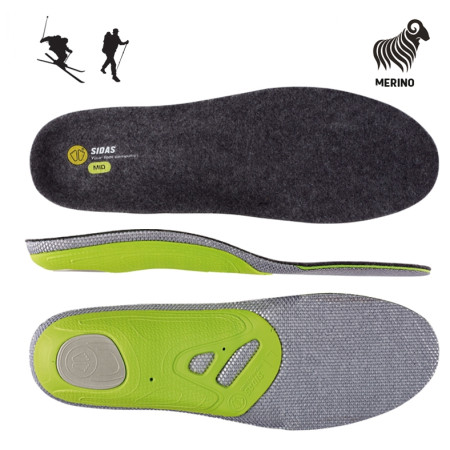 Uložci za cipele Sidas 3Feet Merino Mid svijetlo zelena