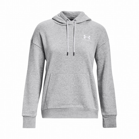 Ženska dukserica Under Armour Essential Fleece Hoodie svijetlo siva ModGrayLightHeather/White