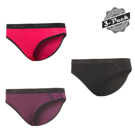 Gaćice Sensor Double Face 3-pack crna/ružičasta Magenta+Black+Purple