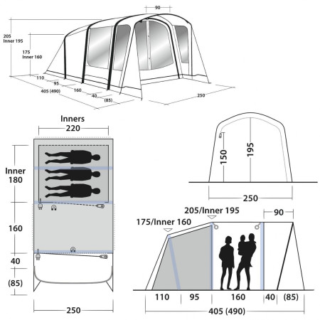 Šator na napuhavanje Outwell Elmdale 3PA