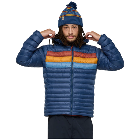 Muška pernata jakna Cotopaxi M'S Fuego Down Hooded Jacket tamno plava Deep Sea Stripes