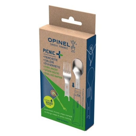 Pribor za jelo Opinel Picnic Plus s vilicom/žlicom/ubrusom