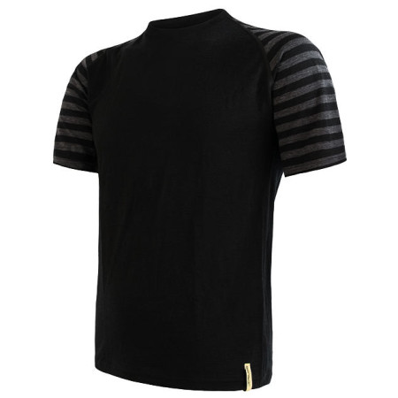 Muške funkcionalne majice Sensor Merino Air kr. rukav crna/siva Black/TmHeStripes