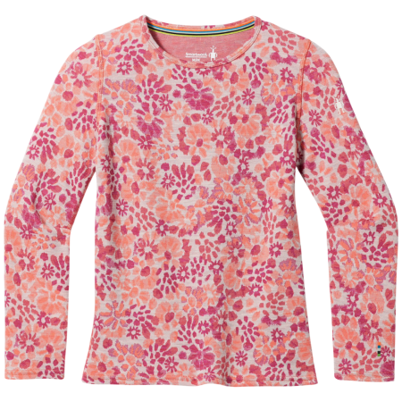 Dječja funkcionalna majica Smartwool Kids' Classic Thermal Merino Base Layer Crew ružičasta FESTIVE FUCHSIA FLORAL