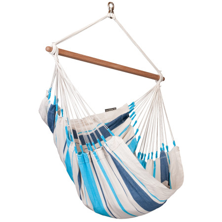 Fotelja za ljuljanje La Siesta Caribeňa Basic bijela/plava Aquablue