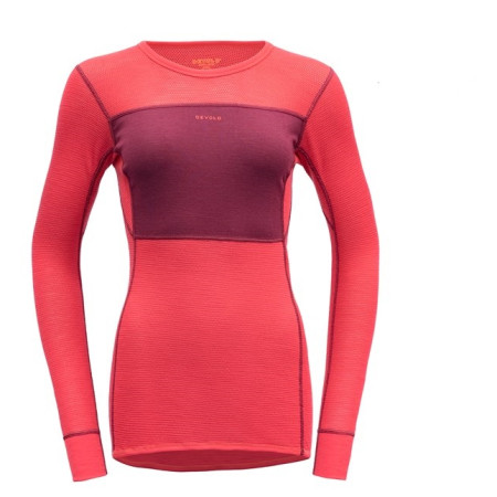 Ženska termo majica Devold Wool Mesh Woman Shirt boja maline Beetroot/Poppy