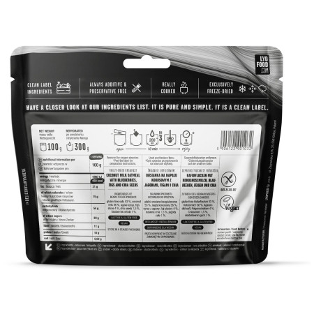 Dehidrirana hrana Lyo food Zobena kaša od kokosa i borovnica