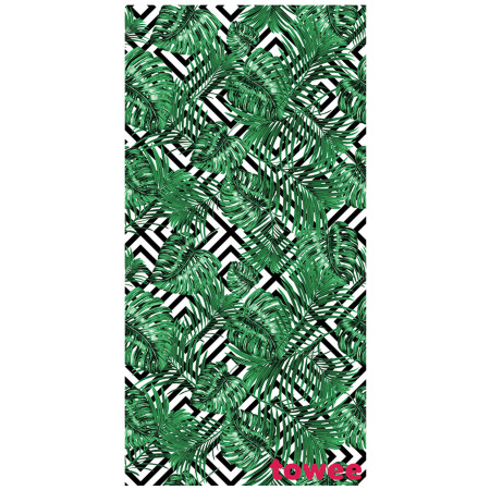 Ručnik za kupanje koji se brzo suši Towee Monstera 80x160 cm bijela/zelena Monster
