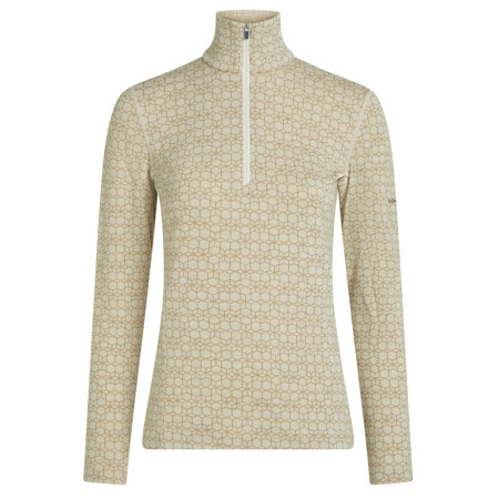 Ženska funkcionalna majica Icebreaker Women M 260 Tech Vertex LS HZ AlpGeo bež / bijela Undyed/Cumin/J