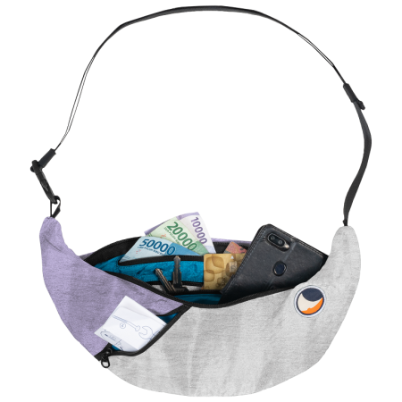 Torbice oko struka Ticket to the moon Upcycled Sling Bag siva/ljubičasta Light Grey / Light Purple