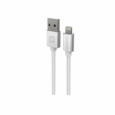 Kabeli za punjenje i sinhronizaciju Swissten Textile USB / Lightning 1,2 m srebrena stříbrná