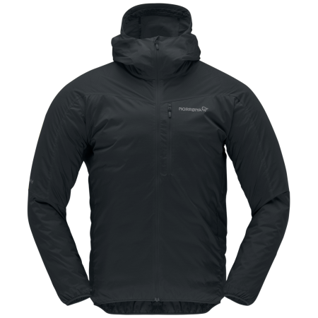 Muška jakna Norrona falketind aero60 Zip Hood crna Caviar Black