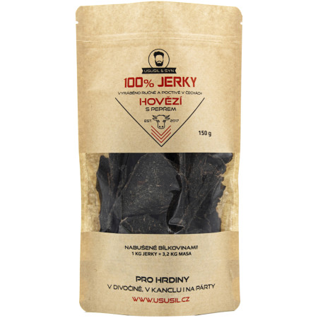Jerky Usušil & Syn Govedina s paprom 150 g smeđa