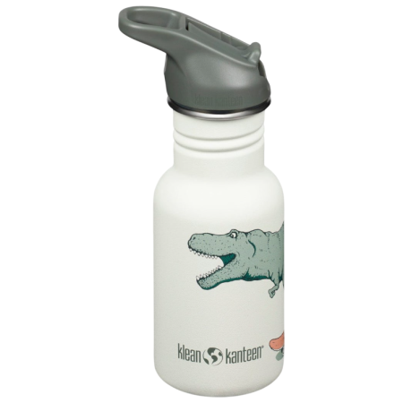 Dječja boca Klean Kanteen Kid Classic Narrow 12oz (w/Flip Seal Sport Cap) bijela dino skate