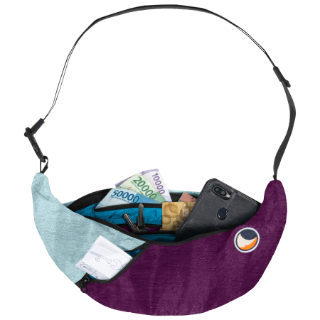 Torbice oko struka Ticket to the moon Upcycled Sling Bag Ljubičasta Bag Peach / Cloud