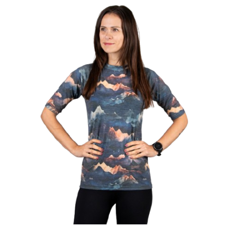 Ženska funkcionalna majica Drexiss All Alpine Peaks Merino Active plava/narančasta