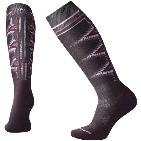 Ženske podkoljenice Smartwool Phd Ski Light Pattern Women`s Ljubičasta bordeaux