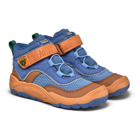Dětské barefoot boty Affenzahn Low Boot Vegan Explory Bird of Paradise plava/narančasta Bird of Paradise