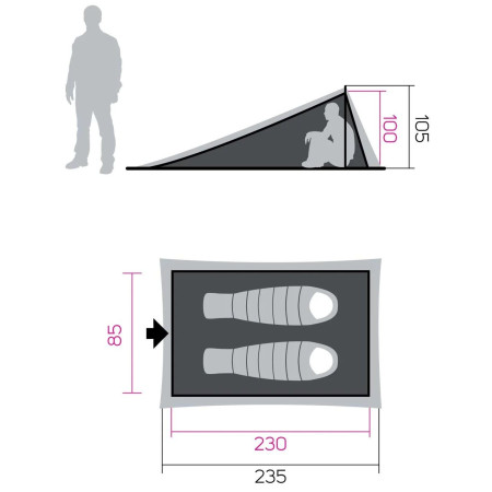 Turistički šator Hannah Mesh Tent 1