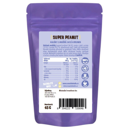 Sportska prehrana SNACKin BALLS Super Peanut 65 g