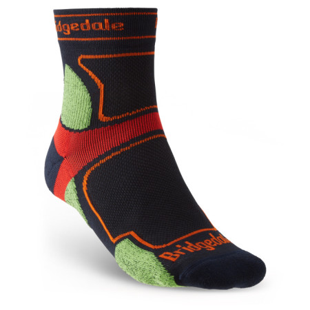 Muške čarape Bridgedale Trail Run UL T2 CS 3/4 Crew crna/zelena Navy/