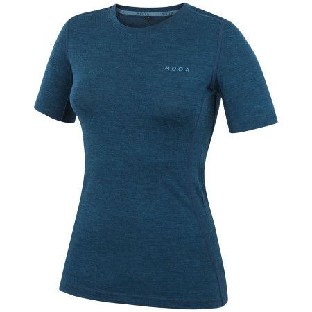 Ženska majica MOOA MerinoSilk 160 short plava lagoon blue melange