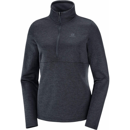 Ženska dukserica Salomon Transition Half Zip W tamno siva Black/heather