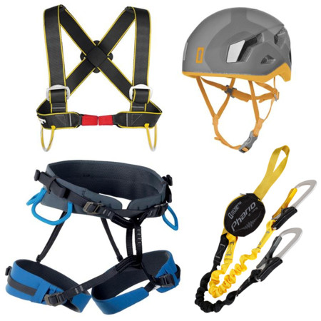 Samoosiguravajući komplet (via ferrata set) Singing Rock Packet Ferrata Exp (yellow/grey helmet)